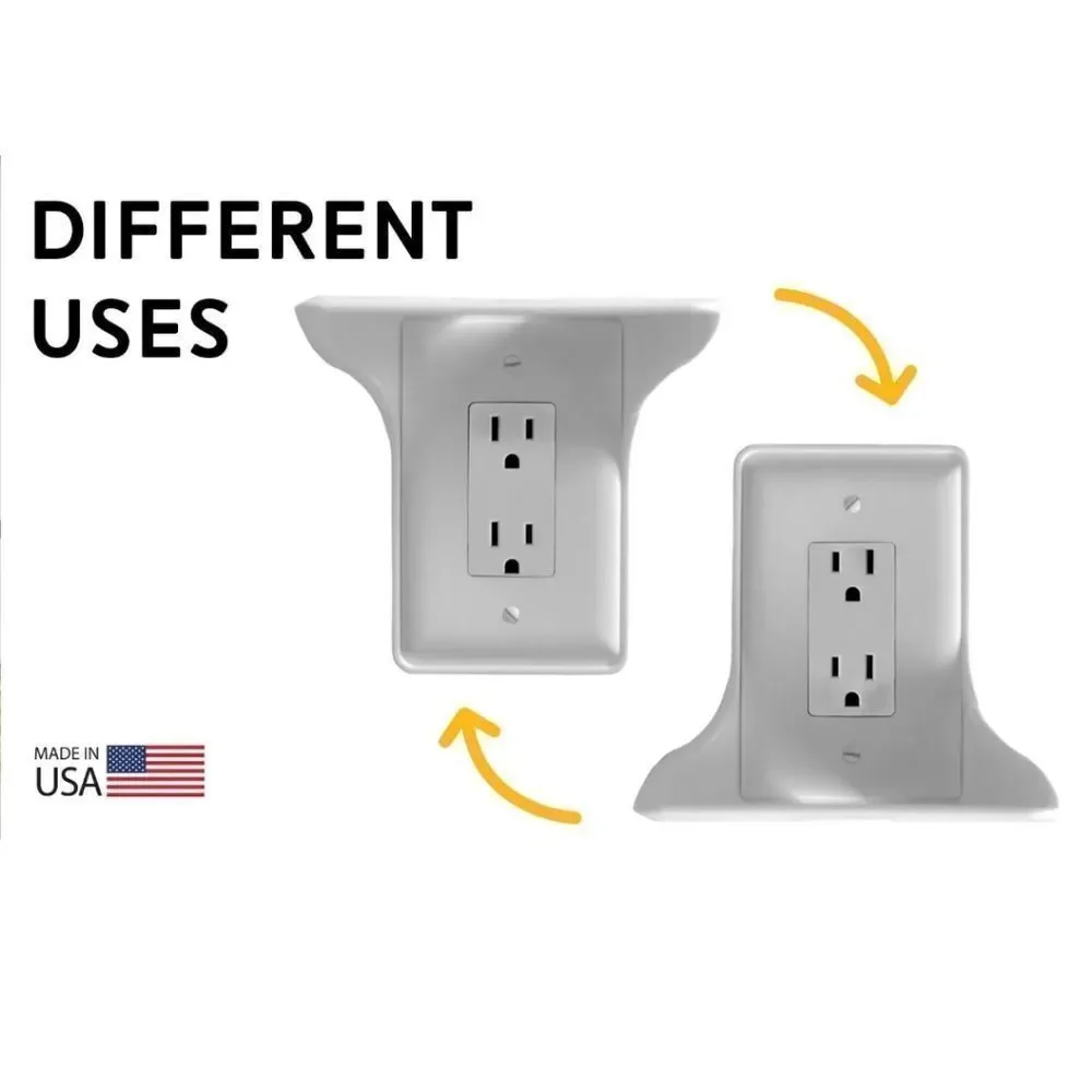 2pk power perch outlet storage shelf